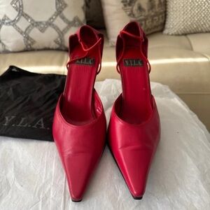 N.Y.L.A. Vibrant Red Pointed Heels